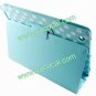PU Leather Case Cover Skin for iPad 2 3 with Dormancy Function Blue With White Dots