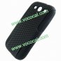Dual Combo Reticulated PC Silicone Case Cover for Samsung Galaxy S3 i9300 Black