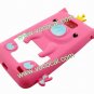Rose 3D Pig Cartoon Silicone Gel Case Cover for Samsung Galaxy S2 i9100 i9108