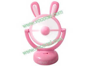 Pink Rabbit USB Battery Powered Portable 180 Rotating Mini Table Desk Fan