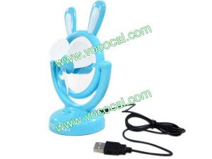 Blue Rabbit USB Battery Powered Portable 180 Rotating Mini Table Desk Fan