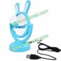 Blue Rabbit USB Battery Powered Portable 180 Rotating Mini Table Desk Fan
