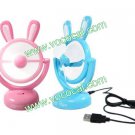 Cartoon Rabbit USB Battery Powered Portable 180 Rotating Mini Table Desk Fan