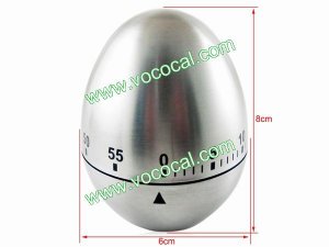 Egg Shape 60min Stainless Steel Metal Mechanical Kitchen Cooking Twist Timer