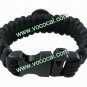 Black Plastic Buckle 550 Paracord Survival Bracelet Weaves Shackle w/ Compass
