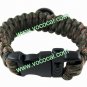 Camouflage Plastic Buckle 550 Paracord Survival Bracelet Weaves Shackle w/ Compass