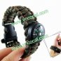 Camouflage Plastic Buckle 550 Paracord Survival Bracelet Weaves Shackle w/ Compass