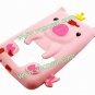 Pink 3D Pig Cartoon Silicone Gel Case Cover for Samsung Galaxy Note i9220