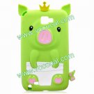 Green 3D Pig Cartoon Silicone Gel Case Cover for Samsung Galaxy Note i9220 Green 3D Pig Cartoon Silicone Gel Case Cover for Samsung Galaxy Note i9220