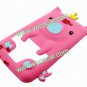 Rose 3D Pig Cartoon Silicone Gel Case Cover for Samsung Galaxy Note i9220