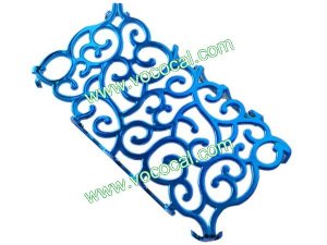 Blue Palace Flower Hollow Out Electroplating Hard Case Cover for iPhone 4 4G 4S
