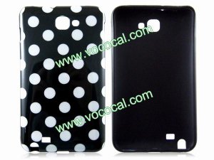 Black Polka Dots Soft TPU Case Cover Skin for Samsung Galaxy Note i9220