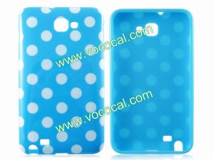 Blue Polka Dots Soft TPU Case Cover Skin for Samsung Galaxy Note i9220