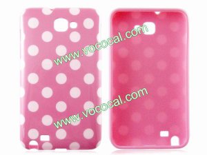 Pink Polka Dots Soft TPU Case Cover Skin for Samsung Galaxy Note i9220