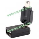 360 Rotate Car Stereo USB 2.0 A Female to Mini USB B Male Converter Adapter