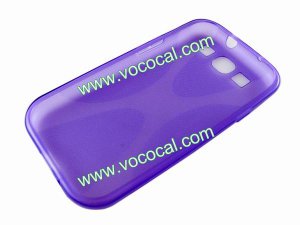 Clear Purple X Shape Soft TPU Case Cover Skin for Samsung i9300 Galaxy S3 SIII