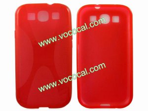 Clear Red X Shape Soft TPU Case Cover Skin for Samsung i9300 Galaxy S3 SIII