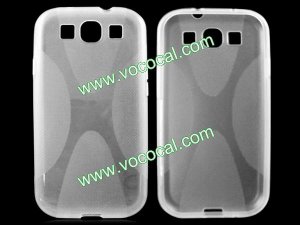 Clear White X Shape Soft TPU Case Cover Skin for Samsung i9300 Galaxy S3 SIII