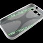 Clear White X Shape Soft TPU Case Cover Skin for Samsung i9300 Galaxy S3 SIII