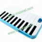Skyblue Piano Key 3D Soft Silicone Back Case Cover Skin for iPhone 4 4G 4S
