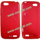 S Line Soft Flexible TPU Case Cover Skin for HTC One V T320E Red