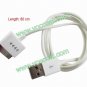 USB Data Cable Line Wire With LED Light Indicator for iPhone 4 4S White