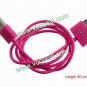 USB Data Cable Line Wire With LED Light Indicator for iPhone 4 4S Peach