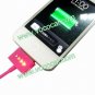 USB Data Cable Line Wire With LED Light Indicator for iPhone 4 4S Peach