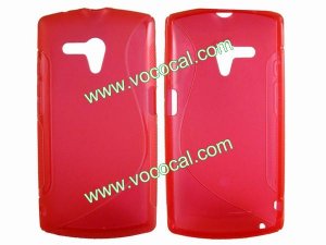 S Line Soft Flexible TPU Case Cover Skin for Sony Xperia Neo L MT25i Red