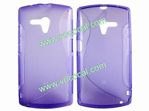 S Line Soft Flexible TPU Case Cover Skin for Sony Xperia Neo L MT25i Purple