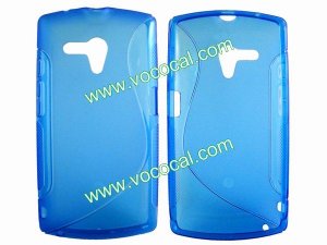 S Line Soft Flexible TPU Case Cover Skin for Sony Xperia Neo L MT25i Blue