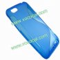 S Line Soft Flexible TPU Case Cover Skin for HTC One V T320E Blue