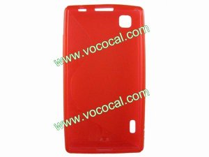 Red S Style TPU Gel Case Cover Skin for LG Optimus Ex SU880