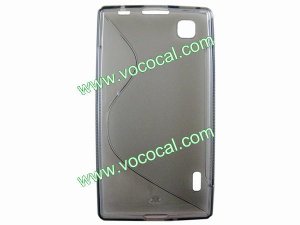 Grey S Style TPU Gel Case Cover Skin for LG Optimus EX SU880
