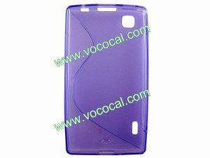 Purple S Style TPU Gel Case Cover Skin for LG Optimus EX SU880