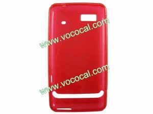 Red S Style TPU Gel Case Back Cover Skin for Motorola XT615
