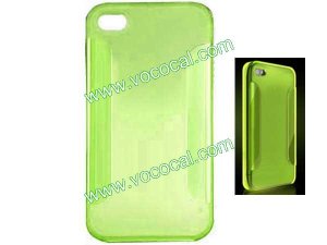 Green Crystal Blade TPU Gel Case Cover Skin for iPhone 4 4G 4S