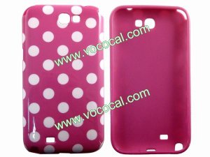 Polka Dots Soft TPU Gel Case Cover Skin for Samsung Galaxy Note 2 N7100