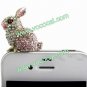 Cute Rhinestone Rabbit 3.5mm Earphone Ear Cap Anti Dust Plug Jack For iPhone 5