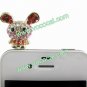 Rhinestone Animal Rabbit 3.5mm Dustproof Earphone Jack Plug Stopper for Phone