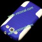 Dual Combo Mesh PC Silicone Case Cover for Samsung Galaxy S3 i9300 White-Blue
