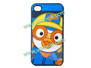 Dark Blue 3D Penguin Cartoon Silicone Case Cover for iPhone 4 4G 4S