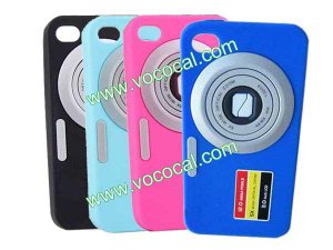 3D Retro Camera Soft Silicone Gel Case Cover Skin for iPhone 4 4G 4S