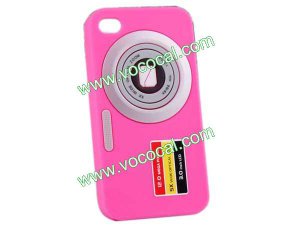 Pink 3D Retro Camera Silicone Gel Case Cover Skin for iPhone 4 4G 4S