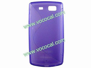 Purple S Style TPU Gel Case Cover Skin for Samsung Wave 3 S8600