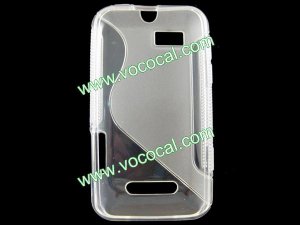 Clear S Style TPU Gel Case Cover Skin for Motorola XT320 Defy Mini
