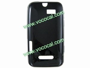 Black S Style TPU Gel Case Cover Skin for Motorola XT320 Defy Mini