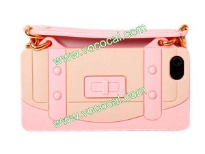 Cute Protective Soft Silicone Handbag Case Cover Skin for iPhone 5 Pink