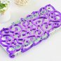 Luxury Palace Flower Hollow Out Plating Hard Case Cover Skin for iPhone 5 Purple