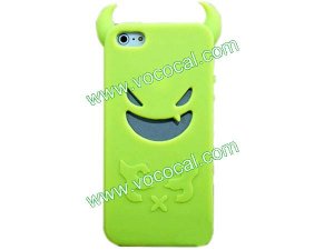 Cute 3D Silicone Devil Demon Protective Case Cover Skin for iPhone 5 Green